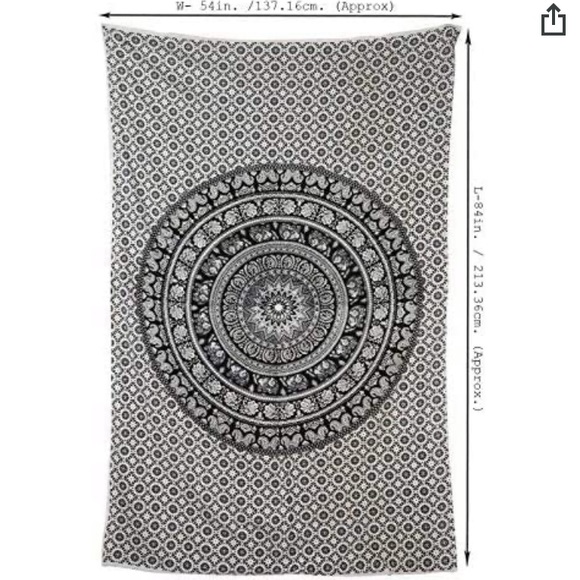 SOLD twin sized black and white tapestry - Picture 2 of 2